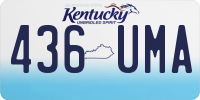 KY license plate 436UMA
