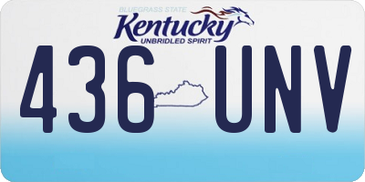 KY license plate 436UNV