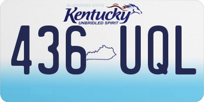 KY license plate 436UQL