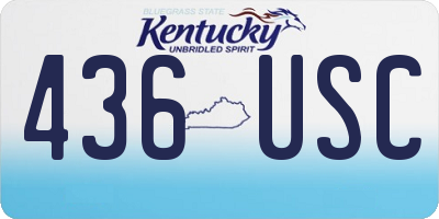 KY license plate 436USC