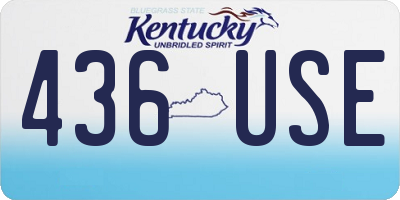 KY license plate 436USE