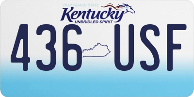 KY license plate 436USF