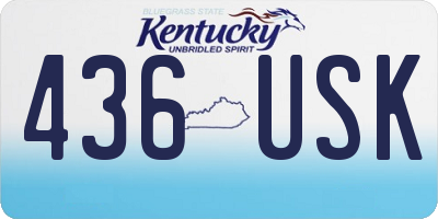 KY license plate 436USK