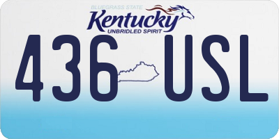 KY license plate 436USL