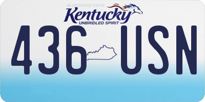 KY license plate 436USN