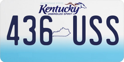 KY license plate 436USS