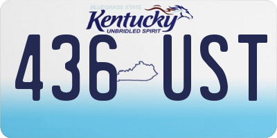 KY license plate 436UST