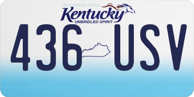 KY license plate 436USV