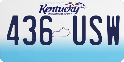 KY license plate 436USW