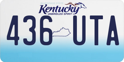 KY license plate 436UTA