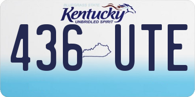 KY license plate 436UTE