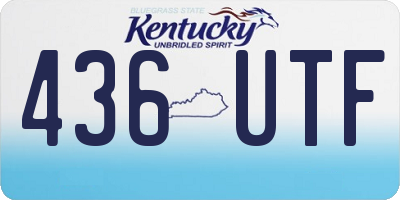 KY license plate 436UTF