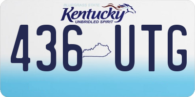 KY license plate 436UTG