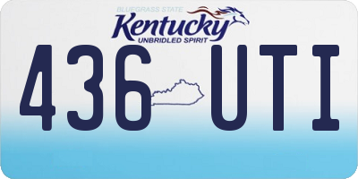 KY license plate 436UTI