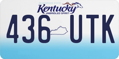 KY license plate 436UTK