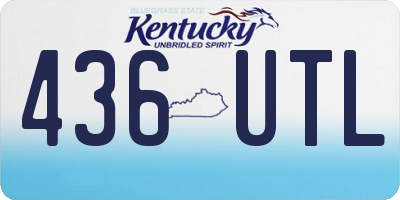 KY license plate 436UTL