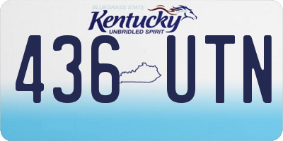 KY license plate 436UTN