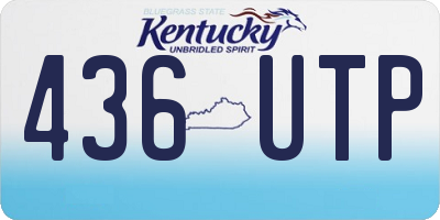 KY license plate 436UTP