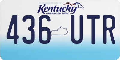 KY license plate 436UTR
