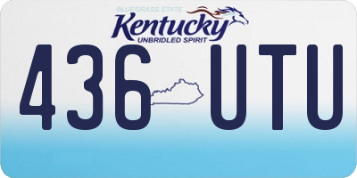 KY license plate 436UTU