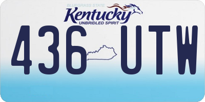 KY license plate 436UTW