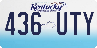 KY license plate 436UTY