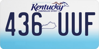 KY license plate 436UUF