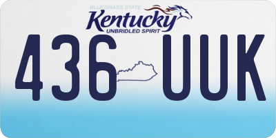 KY license plate 436UUK