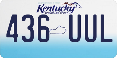 KY license plate 436UUL