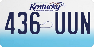 KY license plate 436UUN