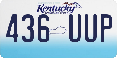 KY license plate 436UUP