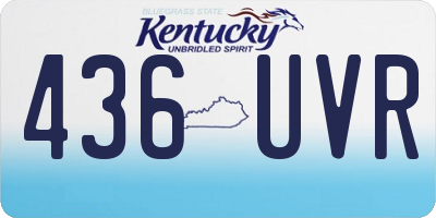 KY license plate 436UVR