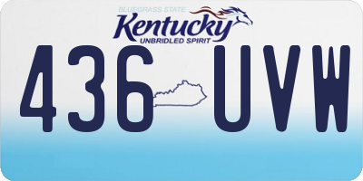 KY license plate 436UVW