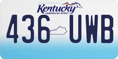 KY license plate 436UWB