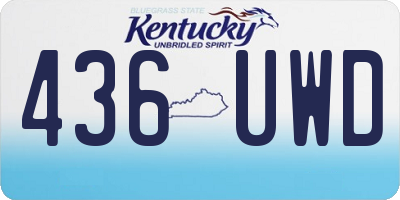 KY license plate 436UWD