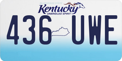 KY license plate 436UWE