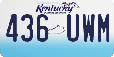 KY license plate 436UWM