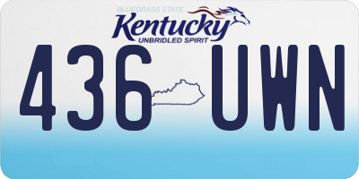 KY license plate 436UWN