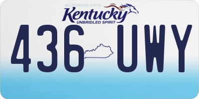 KY license plate 436UWY