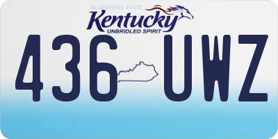 KY license plate 436UWZ
