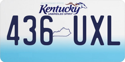 KY license plate 436UXL