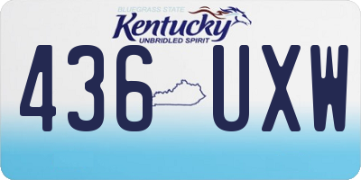 KY license plate 436UXW