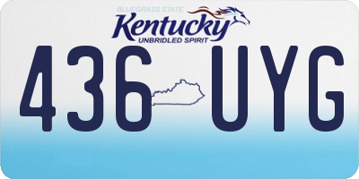 KY license plate 436UYG
