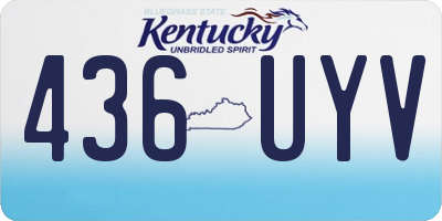KY license plate 436UYV