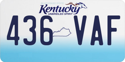 KY license plate 436VAF