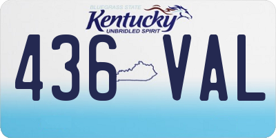 KY license plate 436VAL