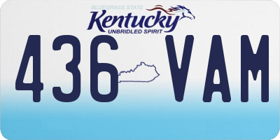KY license plate 436VAM
