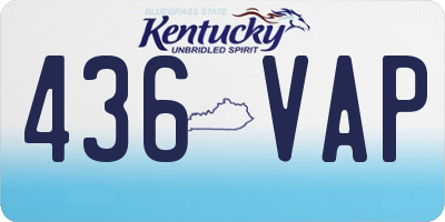 KY license plate 436VAP