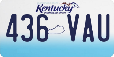 KY license plate 436VAU