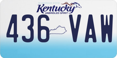 KY license plate 436VAW